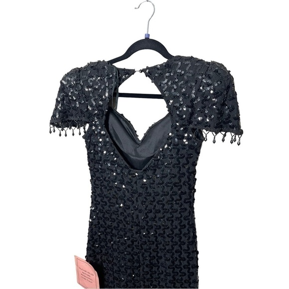 VINTAGE Black Sequin Dress Lisaro & Co - Picture 10 of 10